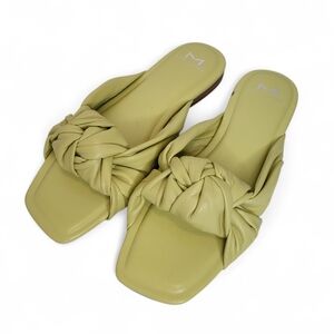 Marc Fisher LTD Farisa 3 Knotted Slide Sandals 8 Light Chartreuse